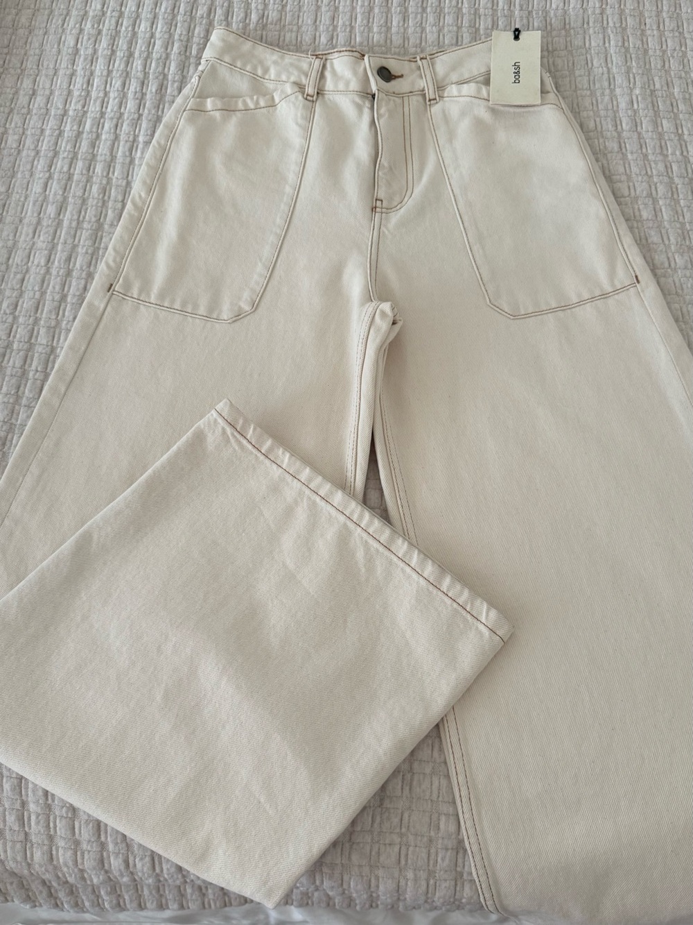 ba&sh Cream Wide-Leg Jeans
